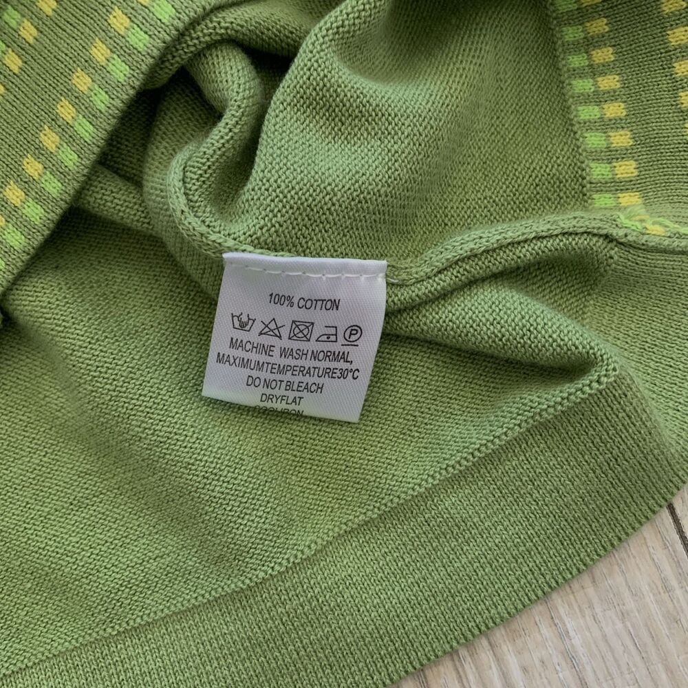 OxKnit Store Sweater Knit Shirt  Green 70s Retro Button Down Short Sleeve Mens M - Picture 5 of 8
